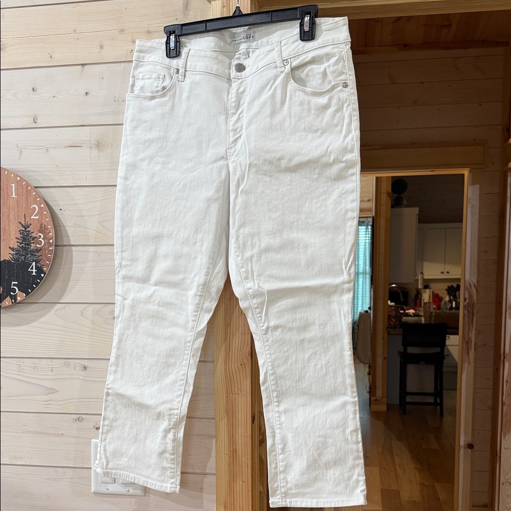 LOFT Women's White Ankle Jeans